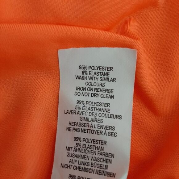 BOOHOO Cut-out Ruched Long Sleeve Mini Dress Orange Sz 8 Flawed - Picture 13 of 14